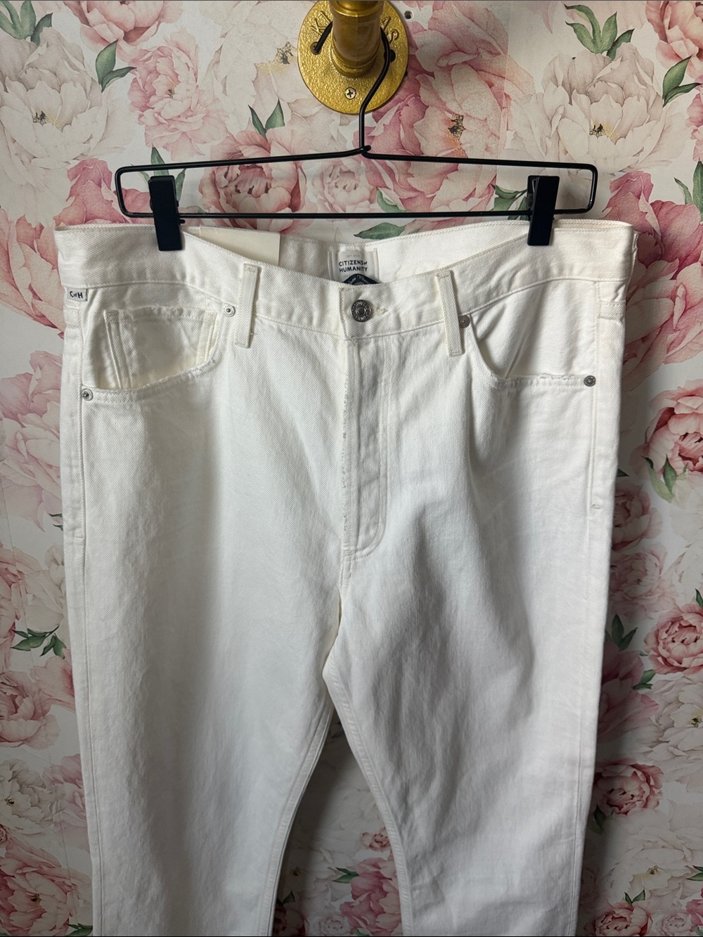 NWT Charlotte High Rise Straight In Soft White Denim Jeans Pants size 12 31 - Picture 5 of 8